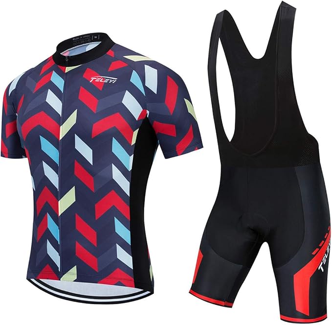 Men's Cycling Jersey Set, Summer Mountain Bike Clothing Short Sleeved Riding Jerseys