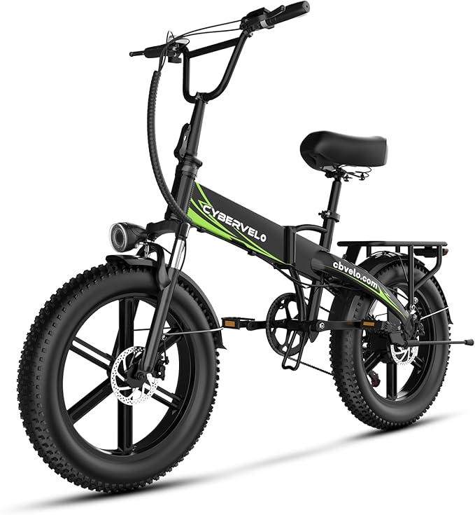 1000W Folding Electric Bike, 48V 20AH Large Removable Battery E Bike, 30+MPH, 80 Miles Max Range, 20" Fat Tire Electric Bike for Adults, Adult Electric Bicycles for Long