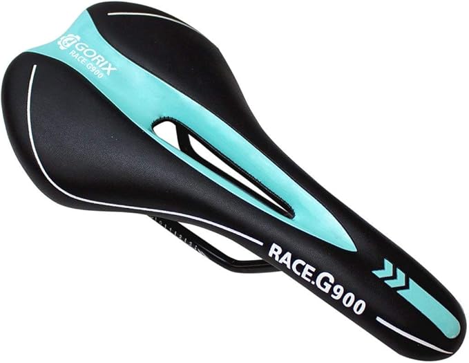 GORIX Bike Saddle Seat Racing Model Comfortable Cushion with Rail Mountain Road Bicycle for Men and Women (3621A)