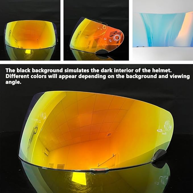 Qualifier DLX Helmet Visor,UV Protection Motorcycle Helmet Face Shield Compatible with Bell Qualifier DLX Mips/Qualifier/Star/Vortex/RS-1/RS-2/Revolver (Revo Clear Red)