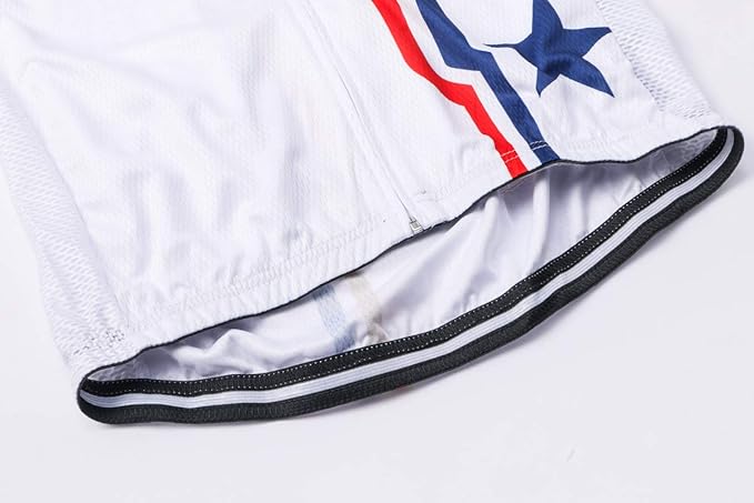 Cycling Jersey Short Sleeve USA Style Bike Tops with Pocket Reflective Stripe