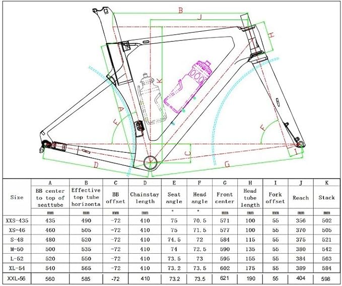 Carbon Road Bike Frameset 700C Disc Brake Racing Bike Frame Thru Axle 12 * 100/12 * 142mm Breaking Wind Frame 43.5/46/48/50/52/54/56CM Internal Routing