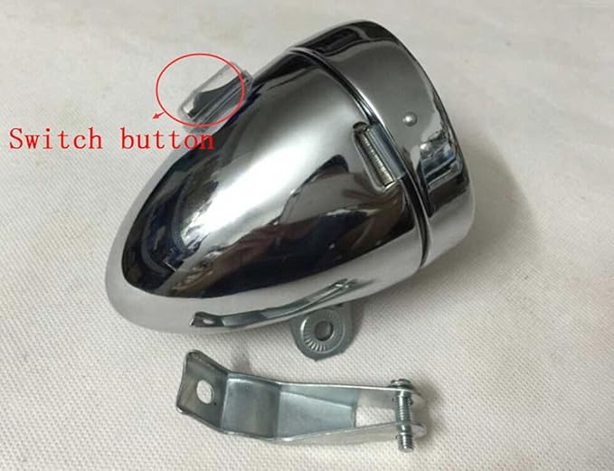 Bright 6 LED Metal Shell Front Light for Bicycle Headlight Retro Bike Head Lamp Classical Vintage Night Riding Safety Cycling Fog Light Headlamp with Bracket