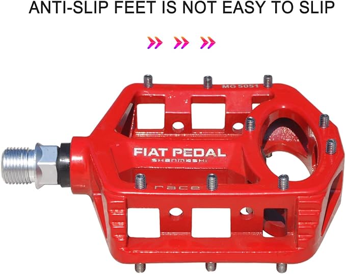 UPANBIKE Magnesium Alloy Bike Pedals 9/16'' Spindle Bearing High-Strength Non-Slip Large Flat Platform for Mountain Bike Road Bicycle