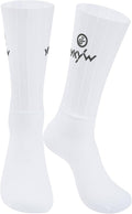 YKYWBIKE Aerodynamic Cycling Socks - Athletic Crew Bike Compression Stockings Socks,Crew Length,Breathable, and Cushioned Bike Socks for Men & Women Flying Mountain