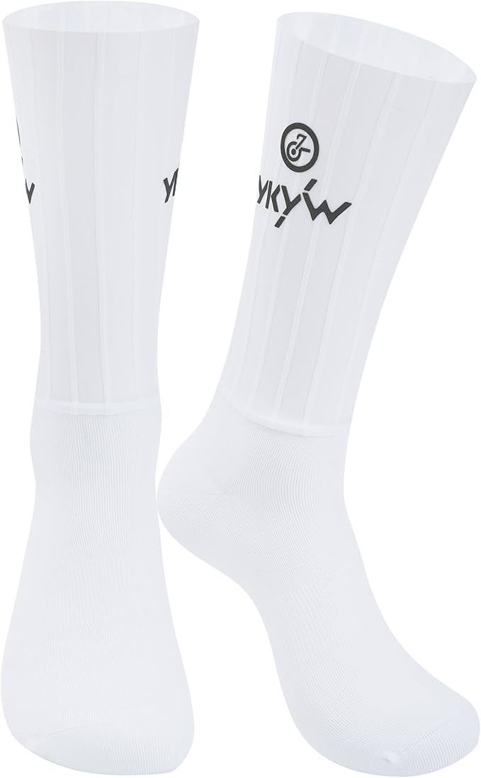 YKYWBIKE Aerodynamic Cycling Socks - Athletic Crew Bike Compression Stockings Socks,Crew Length,Breathable, and Cushioned Bike Socks for Men & Women Flying Mountain