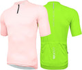 Wulibike Cycling Jersey Men Short Sleeve, Road Bike Shirts 1/4 Zipper with Pockets, Bicycle Clothing Breathable Quick Dry
