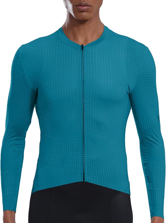 YKYWBIKE Cycling Jersey Men Long Sleeves Bike Jersey with Pockets Breathable MTB Biker Shirts Biking Shirts for Men Cycling