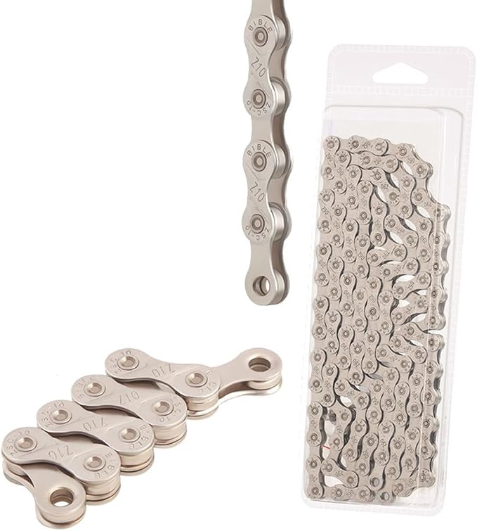 Bicycle Chain, 116 Link Bicycle Chain 1/2 x 11/128 inch Stainless Steel Bicycle Chain for MTB/Road/E-Bike 10 Speed