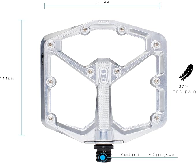 Crankbrothers Stamp Flat MTB Pedals - Size-Specific, Lightweight, Versatile, Durable Bike Pedals