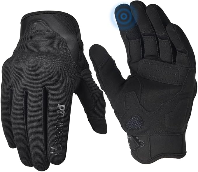 Harssidanzar Motorcycle Gloves Men Full Finger Riding Touchscreen Gloves SM061US