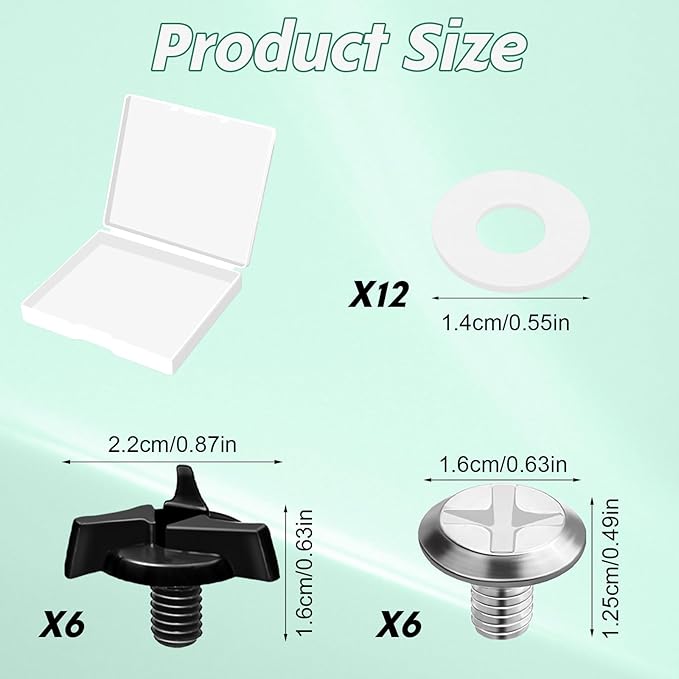 12 PCS Motorcycle Helmet Visor Screws, Motorcycle Helmet Screws with 12PCS Rubber Washers Motorcycles Helmets Accessories Helmets Visor Replacement Set for Motor Bike