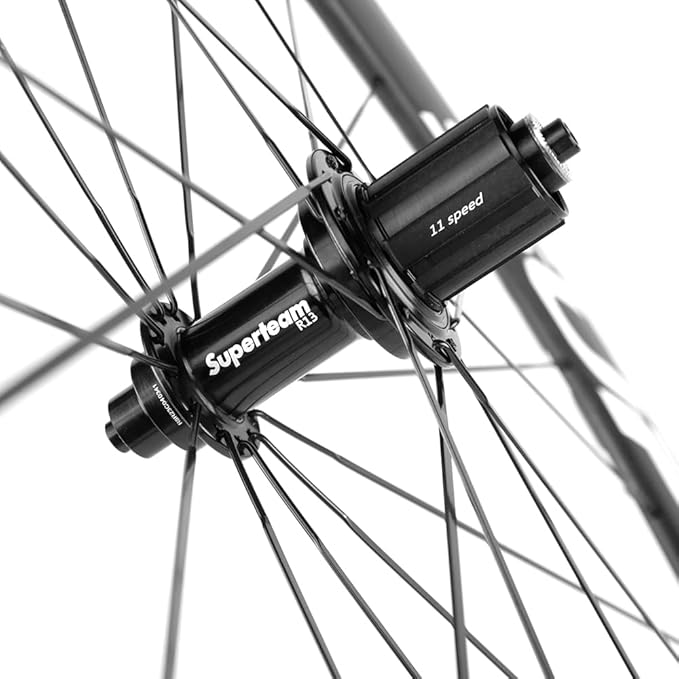 Superteam Carbon Fiber Road Bike Wheels 700C Clincher Wheelset 50mm Matte 23 Width