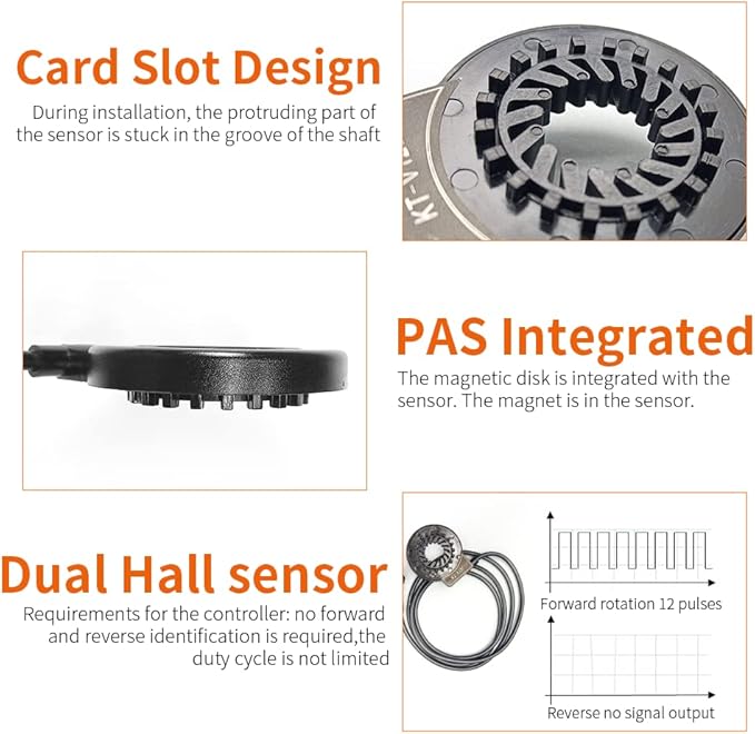 KT-V12L/R Electric Bike Magnets Pedal Assist Sensor Ebike Kit Easy Crank Installation PAS Sensor
