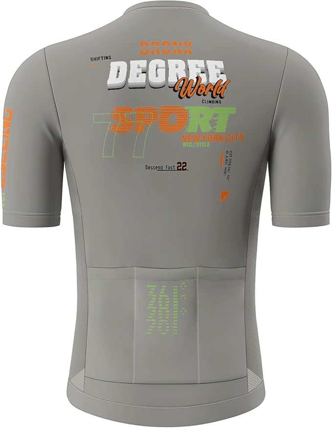 Men's Cycling Jersey Short Sleeve Breathable Quick Dry Bike Shirt Lightweight MTB Road Bicycle Jersey Full Zip 3 Rear Pockets