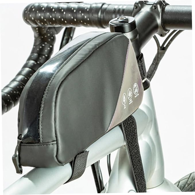 Milisten Waterproof Bike Frame Bag Reflective Cycling Top Tube Storage Pouch for Mountain and Road Bicycles Sturdy Bicycle Accessories for Easy Access to Phones and Essentials