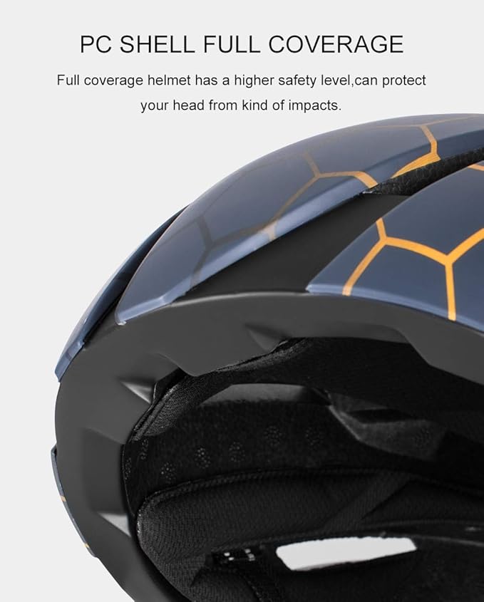 ROCKBROS Adult Bike Helmet Streamlined Aerodynamic, Comfortable Y - Shaped Strap Cycling Helmet for Men Women (58-62 cm) Reflective Adjustable Webbing for Road & Mountain Biking