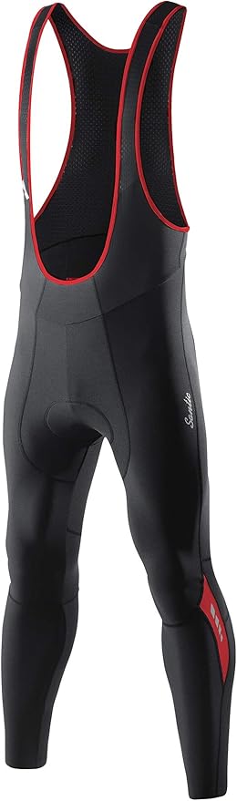 Santic Men's Winter Fleece Pro Cycling Bib Pants 4D Padded Thermal Cold Weather Bike Riding Pants with Pockets