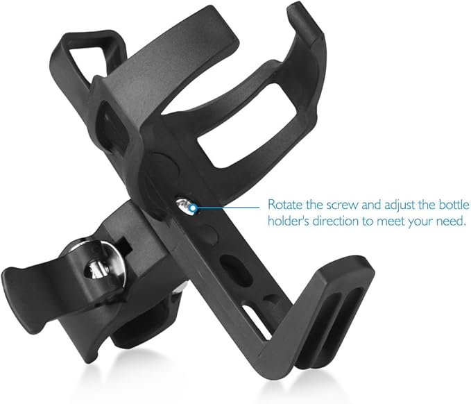 Accmor Bike Water Bottle Holders No Screws, Universal Bike Cup Holder, 360 Degree Rotatable Bike Water Bottle Cage, Water Bottle Holders for Kids Bike Adult Bike, Black