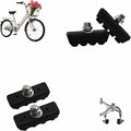 Bicycle Brake Pads 2-Pairs - Road Bike Caliper Brake Pads - Quiet All-Weather Brake Shoes with Quick Mud/Drain Slots - Compatible with Most C-Type Brake Systems (4 Pcs, Black)
