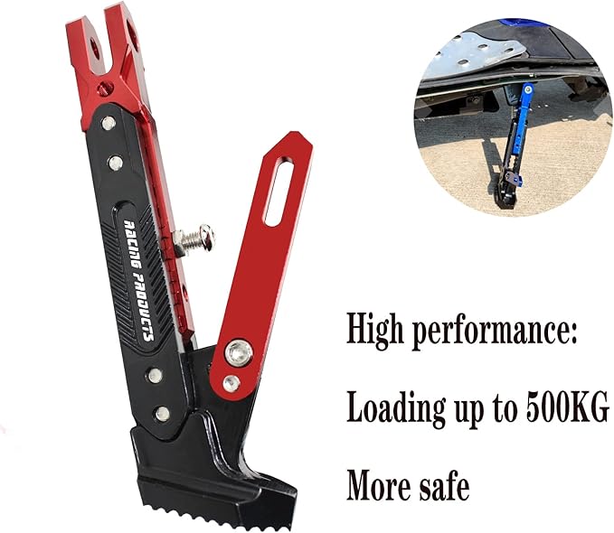 Universal Motorcycle Kickstand Accessories Motor Scooter Modified CNC Aluminum Alloy Adjustable Tripod Holder Kickstand Foot Side Support Stand Motor Scooter Motorbike Motocross Dit Pit Bike