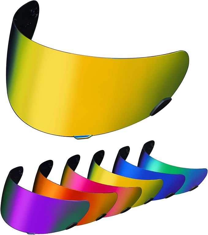 PSLER Qualifier Visor- Qualifier DLX Helmet Visor Motorcycle Face Shield Accessories Replacement for Bell Qualifier/Star/Vortex/RS-1/Revolver,Deep Gold
