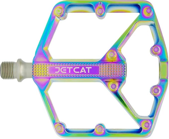 Mountain Bike Pedals Flat - MTB Pedals Flat, Bicycle Pedals, Road Bike Pedals, BMX Pedals, for BMX MTN Road Gravel EBike, Specialized Parts, Adults, Aluminum Metal Stamp 9/16"
