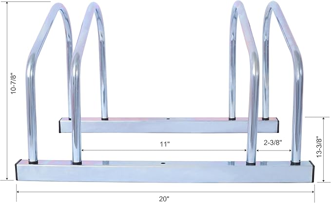 ZeHuoGe Bikes Floor Stand, Bike Parking Rack Garage Bike Storage Stand Indoor/Outdoor 22-28" Wheel Stand, Max Tire Width 2.15" (Silver, 2 Bikes)