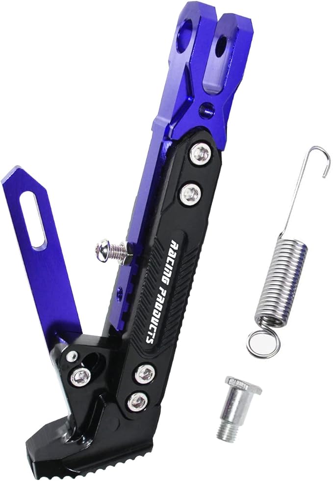 Universal Motorcycle Kickstand Accessories Motor Scooter Modified CNC Aluminum Alloy Adjustable Tripod Holder Kickstand Foot Side Support Stand Motor Scooter Motorbike Motocross Dit Pit Bike