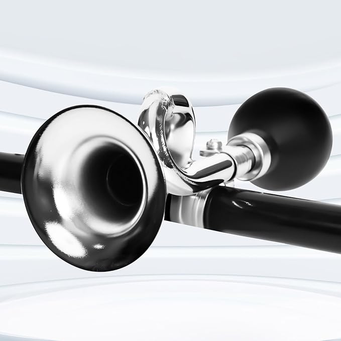 Timoo Bike Horn for Adults Classic Bugle Horn Metal Squeeze Clown Horn for Golf Cart, Fits All Bicycle Handle Bar, Loud Sounds