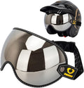 Retro Motorcycle Helmet Shield Bubble Visor, PC Goggles Lens Replacement Universal for 3/4 Open Face Full Helmet Bell Moto-3 (Silver)