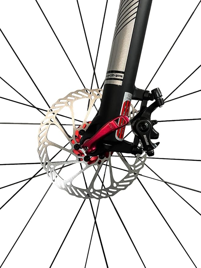 BUCKLOS Mountain Bike Disc Brake kit, MTB Mechanical Line Pulling Disc Brakes Caliper with Aluminum Alloy Levers /160mm Rotor,/is/PM Universal Adapter for Ebike/Folding Bike/Scooter/Fat Bike