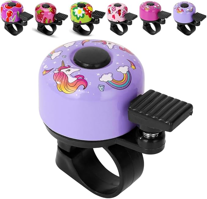 Kid Bike Bell - Bicycle Bell for Kids Boys Girls Adults | 120db Classic Mini Loud Bike Ring - Cool Bike Bell Design with Crisp Clear Sound for MTB,BMX,City Bike,Scooter -Kid Bike Accessories