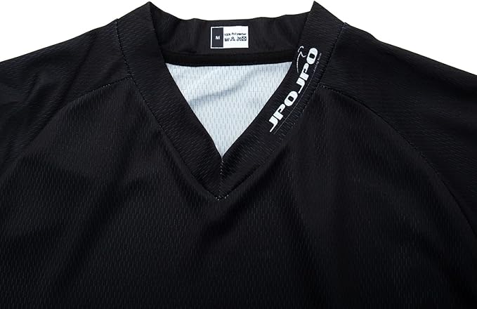 JPOJPO Men's Mountain Bike Jersey Long Sleeve MTB Off-Road Racing Downhill Motocross Shirts Quick Dry&Moisture-Wicking Tops