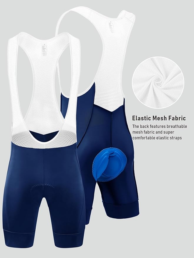 qualidyne Men's Cycling Bib Shorts 4D Padded Breathable Road Bike Bibs Biking Bicycle Shorts