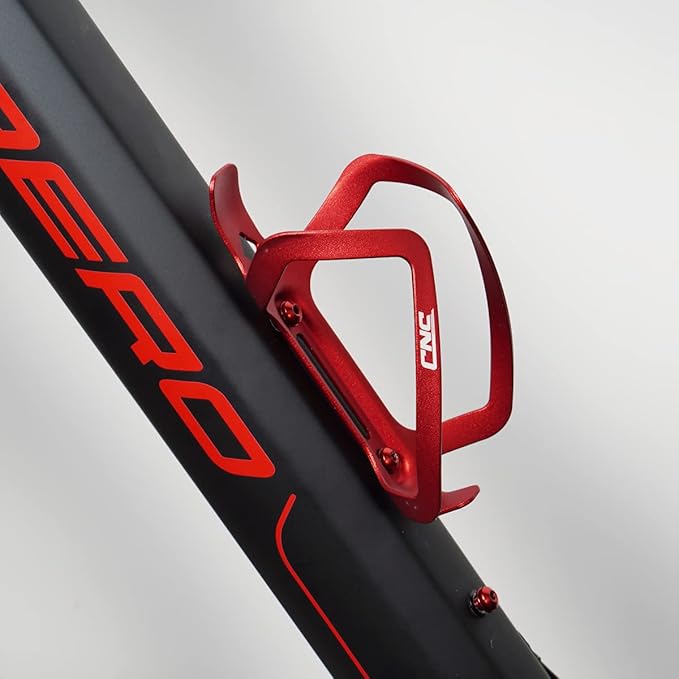 CNC Bike Water Bottle Holder, 2-Pack Bicycle Water Bottle Cage for Road Bike/Mountain Bike，red