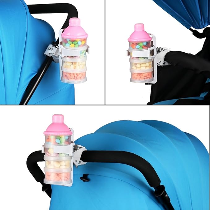 Accmor Bike Water Bottle Holders No Screws, Universal Bike Cup Holder, 360 Degree Rotatable Bike Water Bottle Cage, Water Bottle Holders for Kids Bike Adult Bike, White