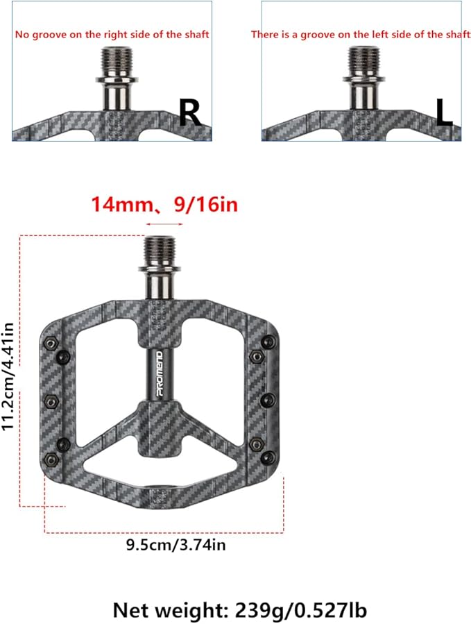 Bicycle Pedals for Mountain/Road/Folding/Touring Bikes - Nylon Body with Aluminum Alloy Sleeve, Chrome-Molybdenum Steel Axle, 3 Sealed Bearings, 9/16" Standard Thread