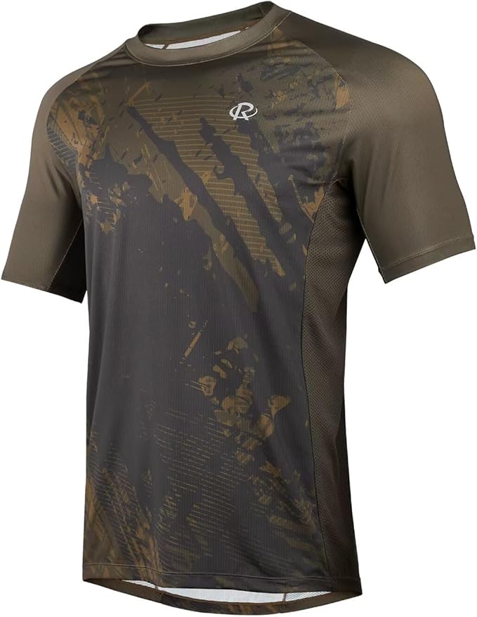 ROTTO Mens MTB Jersey Mountain Bike Cycling Shirt Short Sleeve for MTB BMX Downhill Wicking Quick Dry