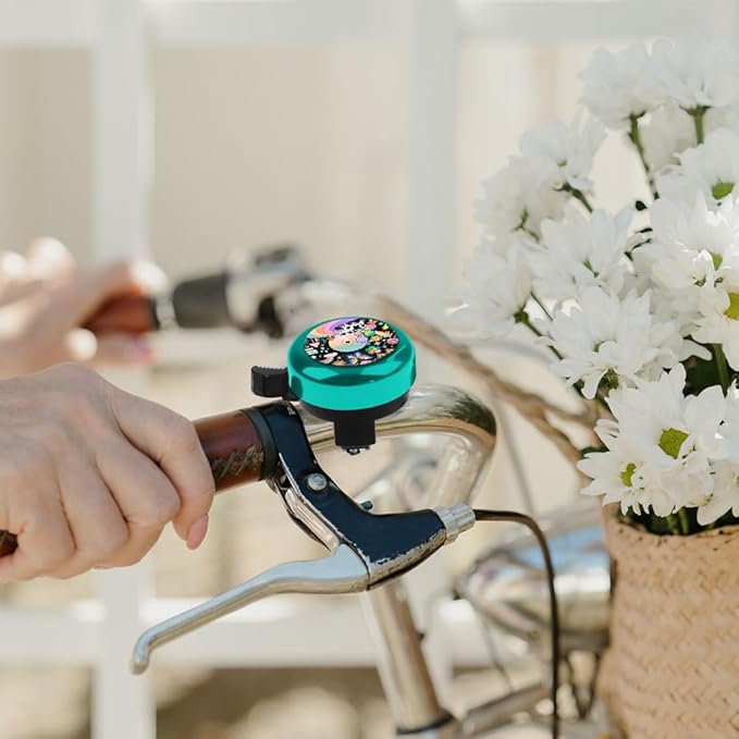 WIRESTER Green Aluminum Round Bike Bell, Classic Ring Bicycle Bell, Bike Accessories Bell Ring for Adults Kids Girls Boys