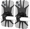 Bike Phone Mount 2 Pack, Universal Motorcycle Phone Holder for Bike, 360°Rotation Silicone Bicycle Phone Holder Handlebar Phone Mount Compatible with iPhone, Samsung, All Smartphones