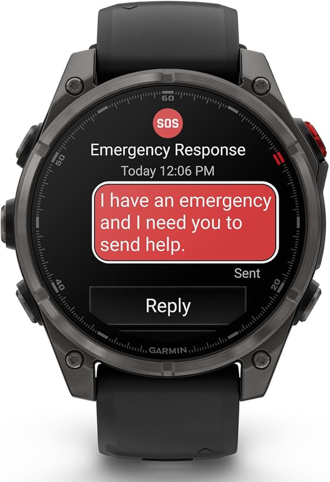 PlayBetter Garmin Fenix 8 Pro AMOLED Sapphire (47mm, Carbon Gray DLC Titanium) Multisport GPS Smartwatch Bundle - 1.4” Touchscreen, inReach Technology Wireless Running Earbuds