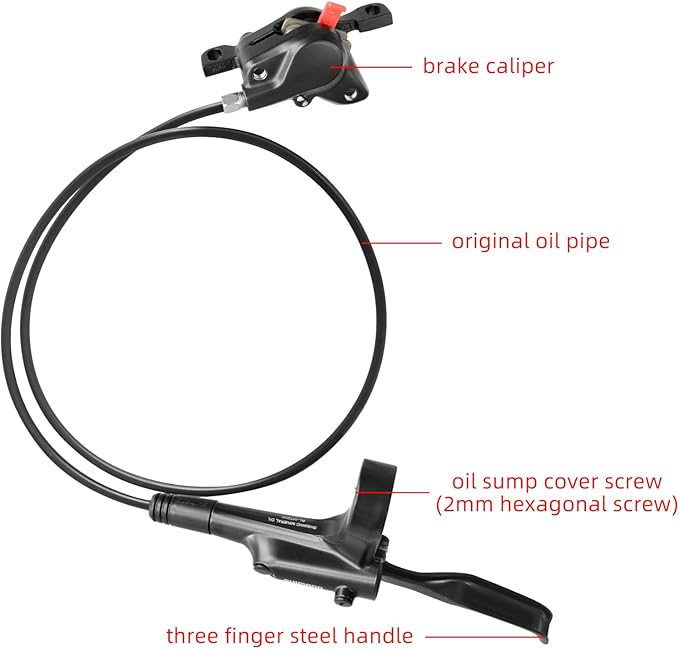MT200 MTB Hydraulic Disc Brakes Set Left Front 800mm Right Rear 1550mm Mountain Bike Hydraulic Brake Mountain Bike Bicycle Disc Brake 2 Piston