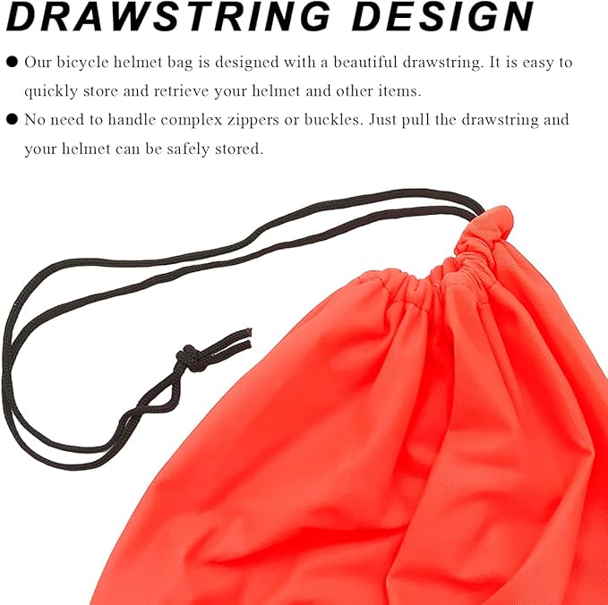 2 PCS Motorcycle Helmet Bag, Helmet Protection Drawstring Bag Made of Nylon Cloth, Large Capacity Helmet Storage Bag for Motorcycle Bicycle, Universal Motorcycle Accessories (Black+Orange)
