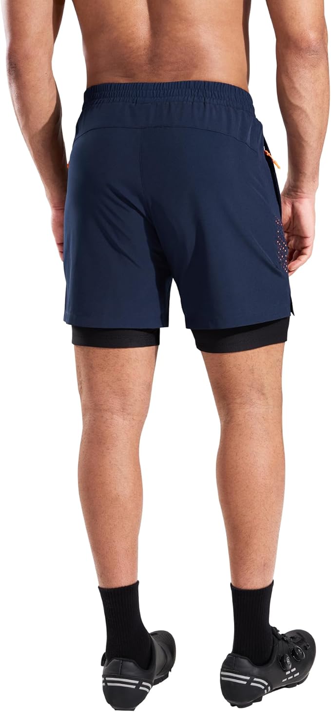 Nepest Men's Mountain Bike Shorts 4D Padded Cycling Bicycle Biker Riding Loose-fit Gel Padding MTB Shorts Zipper Pockets