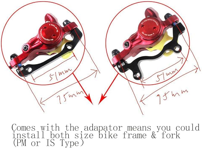 Zoom Hydraulic Disc Brakes Mountain Bike Sets MTB Front & Rear Set with Floating Disc Rotor 160mm & Color Bolts (Black)