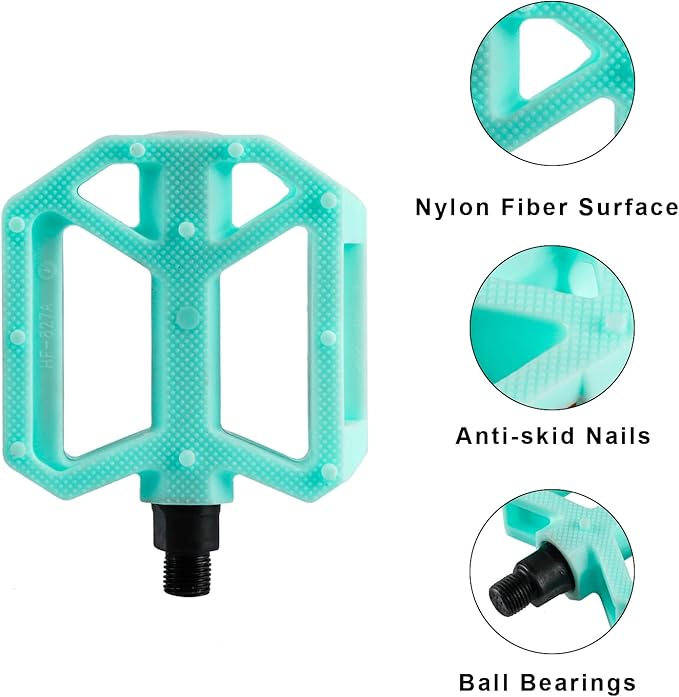 AVASTA Durable Polypropylene Bicycle Pedals with Reflector for Mountain Bike Road Bike and Other Bicycles,Two Thread Size（9/16”&1/2“）