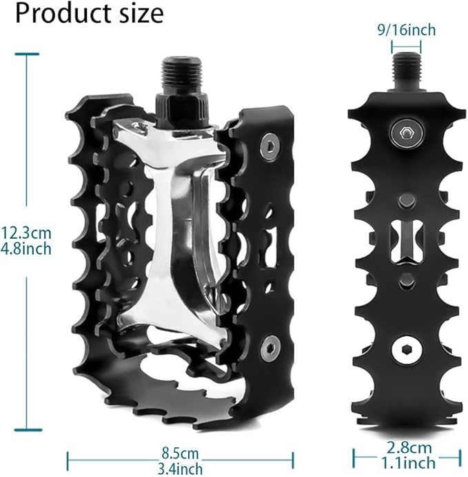 MTB Pedals Mountain Bike Pedals 9/16 Sealed Bearing,Aluminum Antiskid Durable Bicycle,Bike Platform Pedals Lightweight for BMX MTB