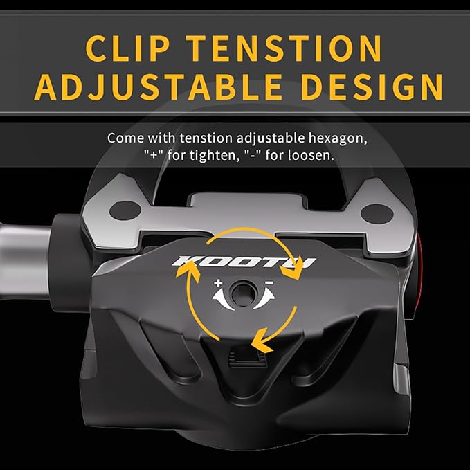 KOOTU KEO Bike Pedals 9/16" Universal Road Bike Pedals Bicycle Platform Pedals Clipless Pedals Suitable for Road Bike Spin Bike MTB Indoor Bike