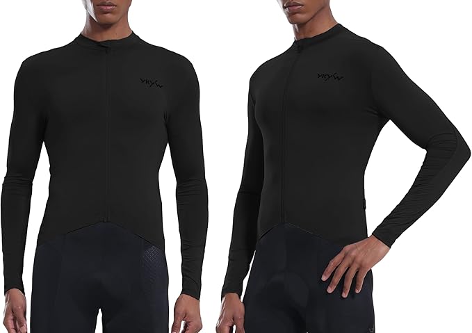 YKYWBIKE Cycling Jersey Men Long Sleeves Bike Jersey with Pockets Biking Shirts for Men Cycling Breathable MTB Biker Shirts